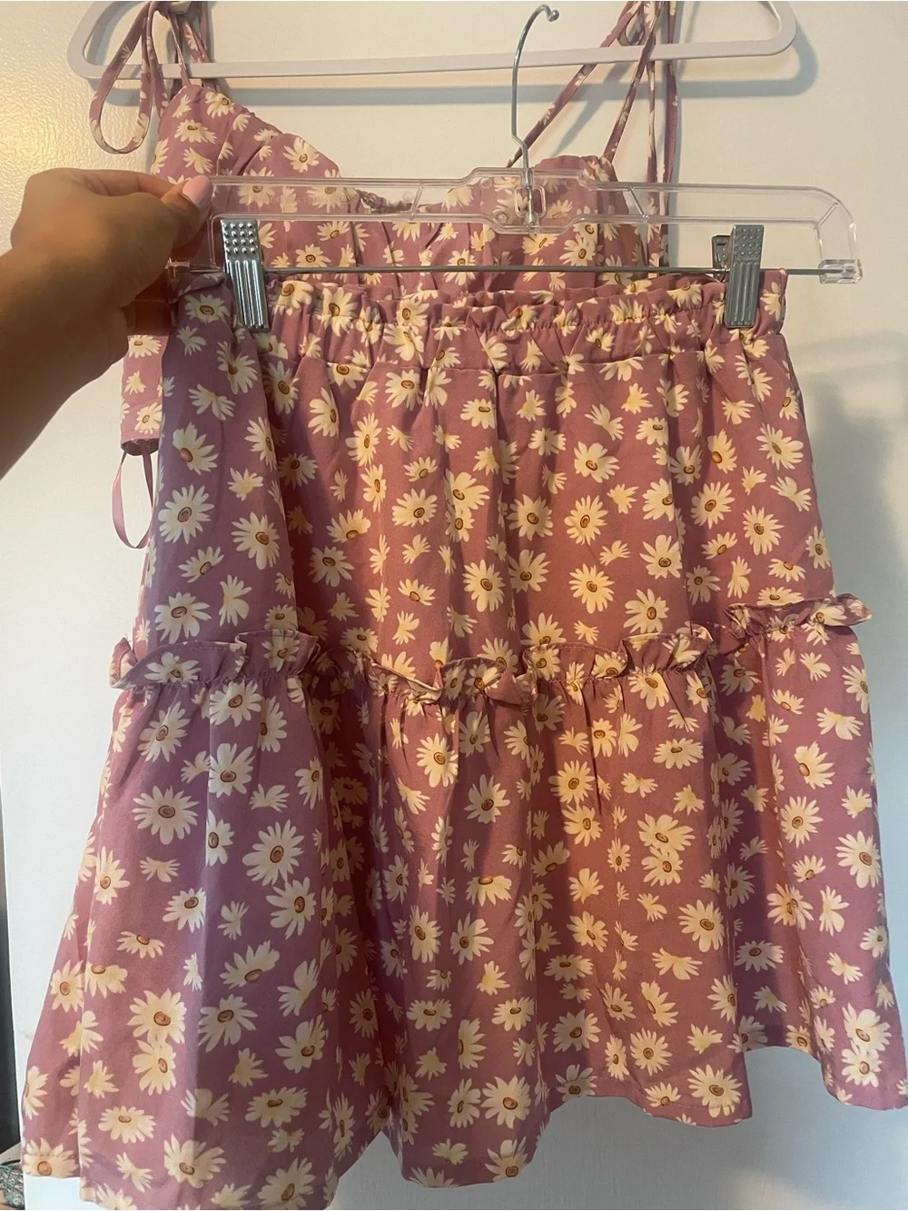 Floral Matching Set Skirt and Cropped Tank Top